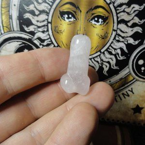 Clear Quartz Crystal Peen~Phallus rock, Hand carved~small Cute~Fertility~Love~